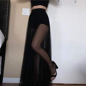 Akira Tulle Floor Length Skirt